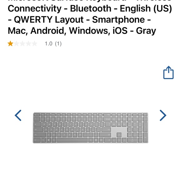 Microsoft Surface Keyboard - Wireless - Bluetooth - English (US) Smartphone - Picture 2 of 9